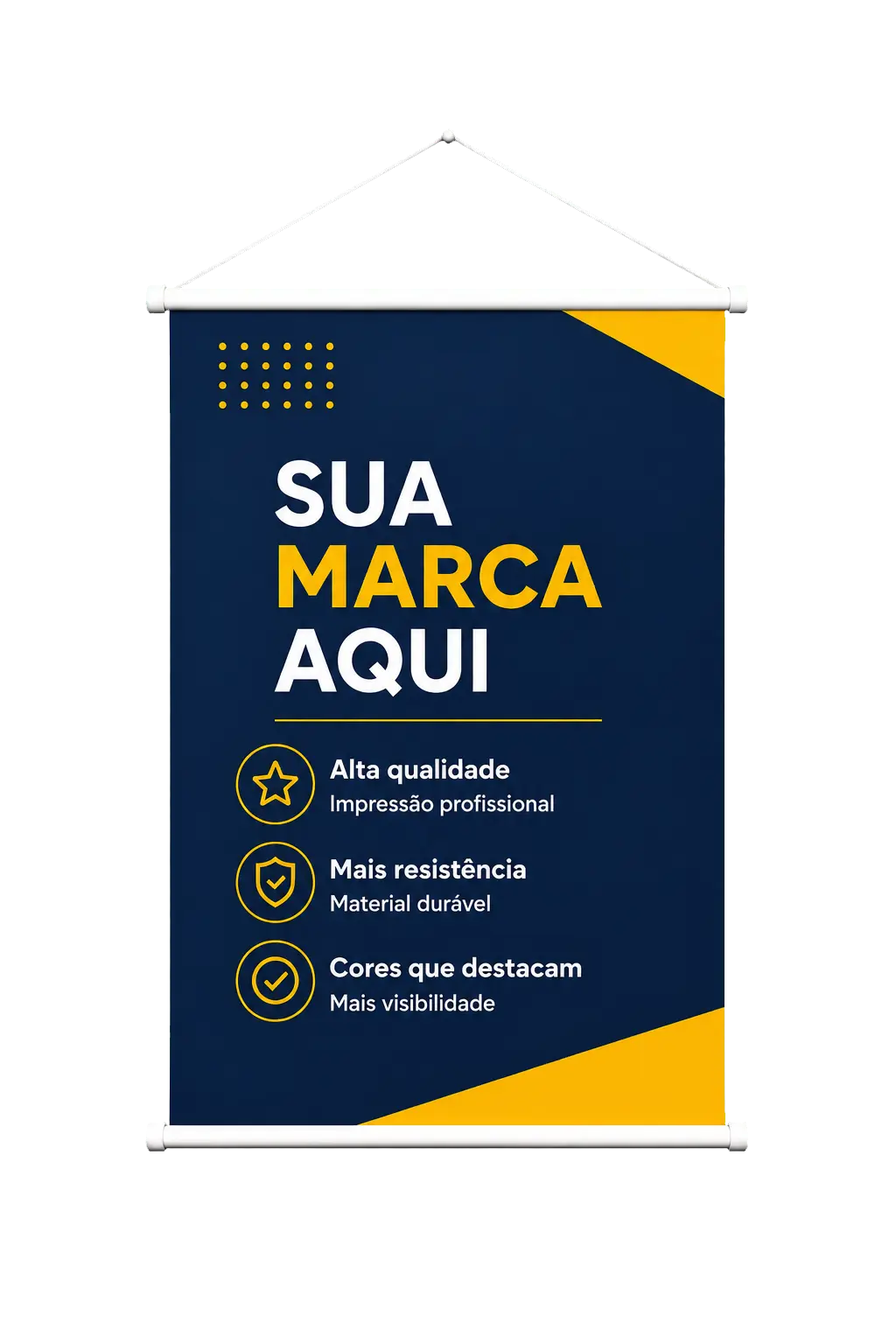 Banner vertical com bastão e cordinha
