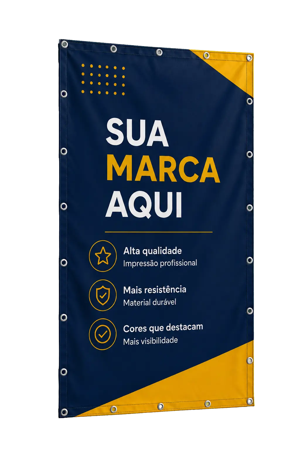 Banner em lona personalizado com ilhós nas bordas